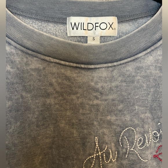Wildfox “Au Revoir Roadtrip” Sweatshirt NWT China Blue Women’s Small - Picture 2 of 11